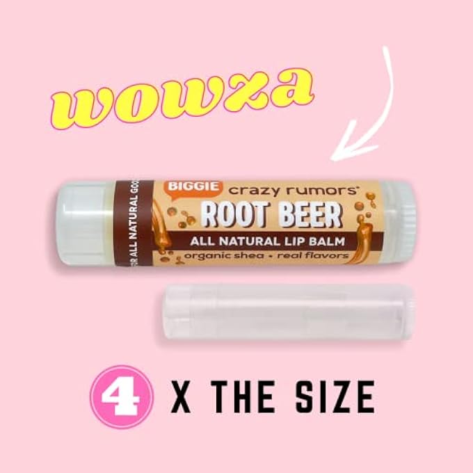 crazy rumors ROOT BEER BIGGIE SOOTHING LIP BALM STICK FOR DRY LIPS, 4 X BIGGER SIZE, 100% NATURAL & VEGAN - Image 2